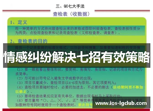 情感纠纷解决七招有效策略
